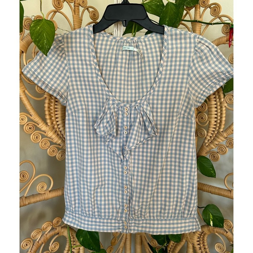 Anthropologie Kimchi Blue Plaid T-shirt XS